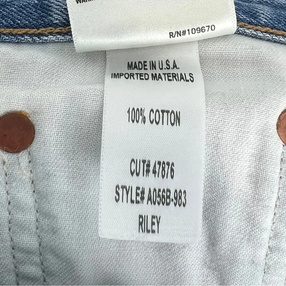 AGOLDE | Women’s Jeans Riley High Rise Straight Crop in Blitz Blue Distressed 26 - Picture 10 of 10